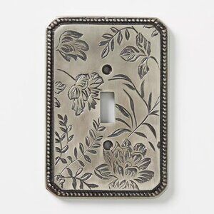 NEW Anthropologie Joan Single Toggle Switch Plate in Antique Silver